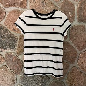 Ralph Lauren black and white striped T shirt